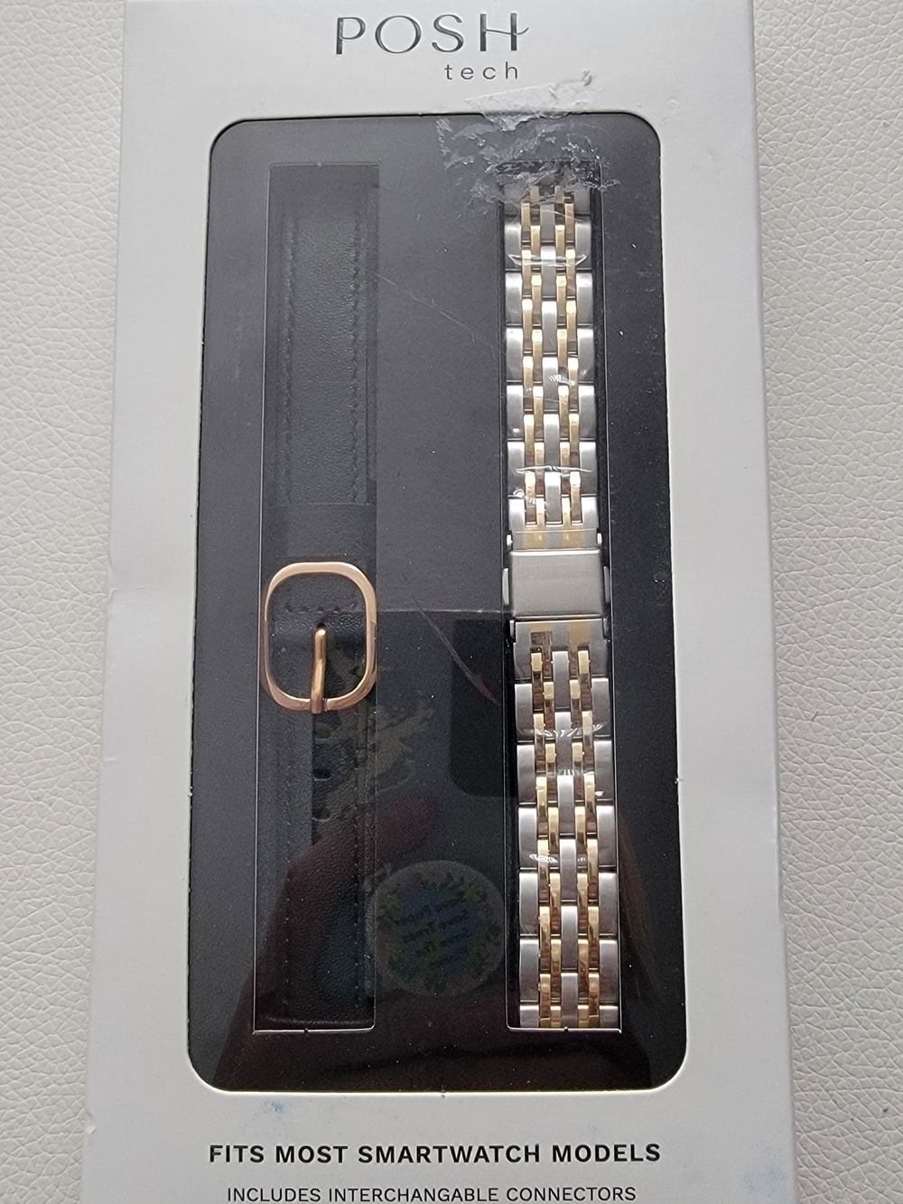 Posh Tech 2pk Smart Watch Band Set, Universal Fit for Apple Watch, Samsung